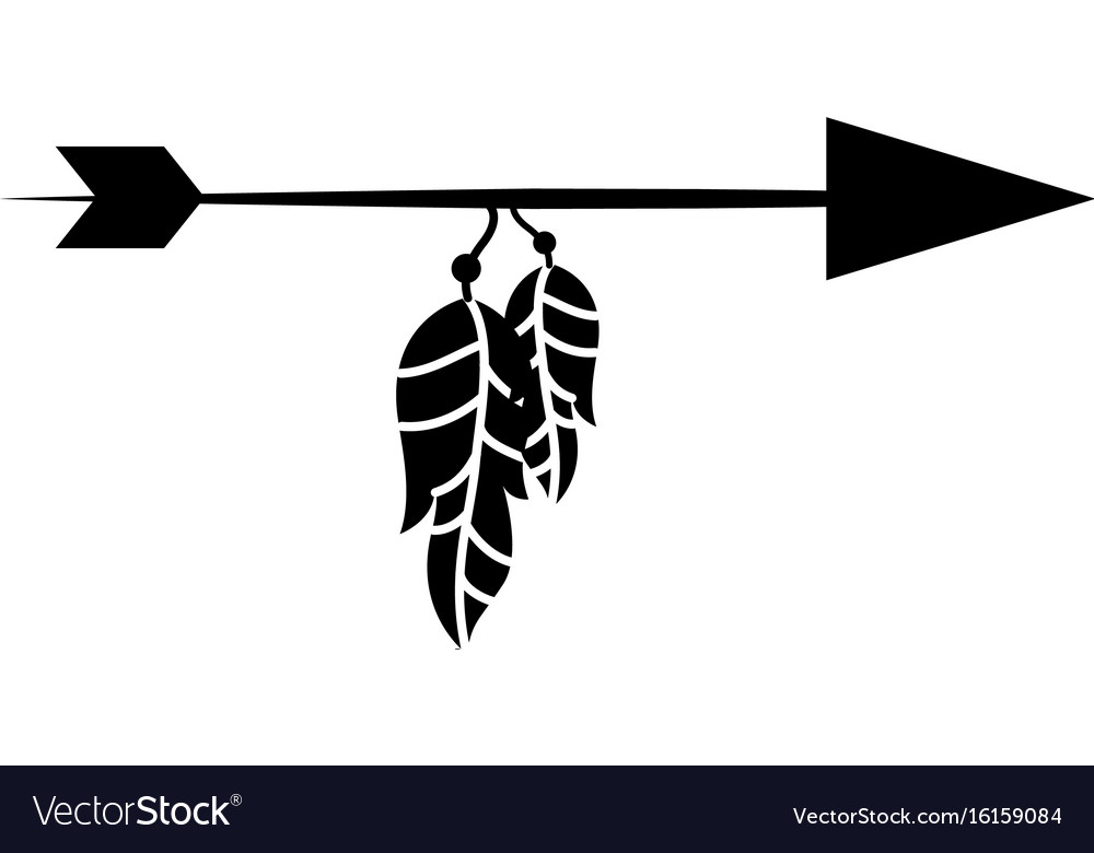 Decorative arrows with feathers boho style