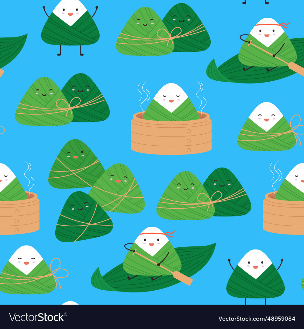 Dumpling seamless pattern rica chinese dumplings