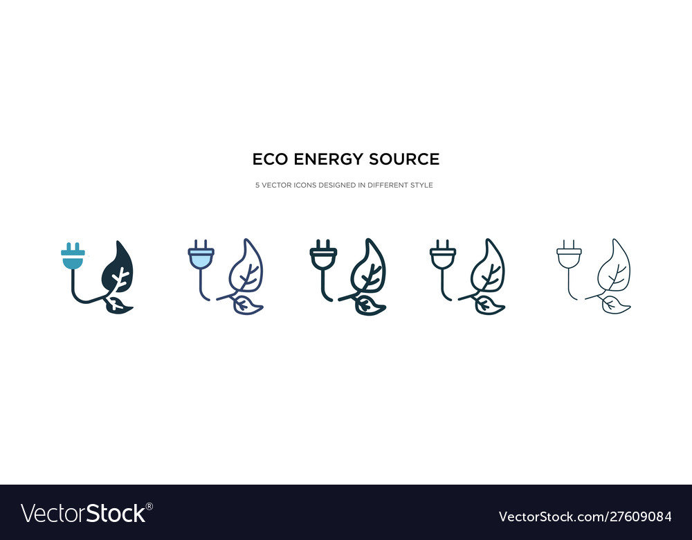 Eco energy source icon in different style two vector image Eco energy source icon in different style two