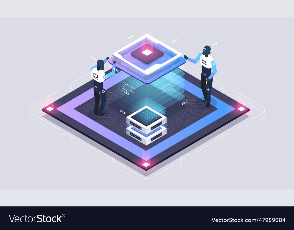 Futuristic microchip processor digital chipmodern