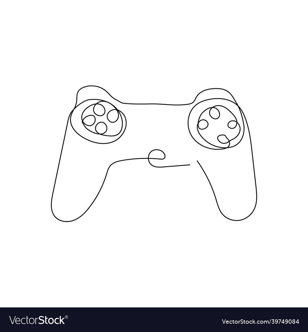 Game controller continuous line drawing one Vector Image Game controller continuous line drawing one