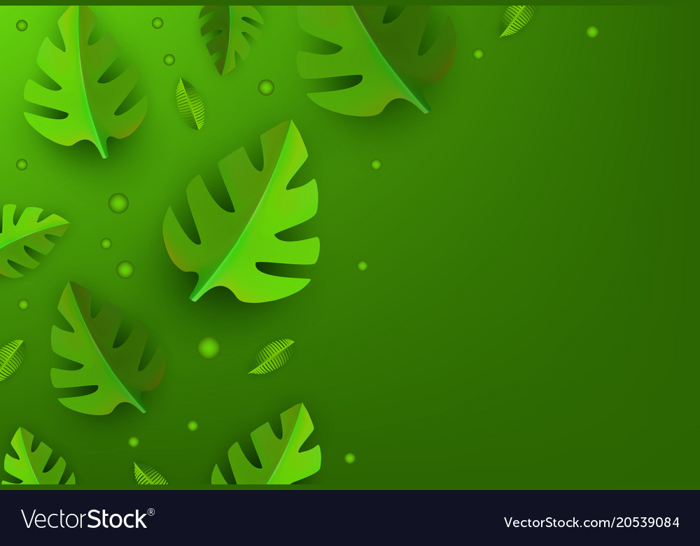 green leaves frame background template royalty free vector