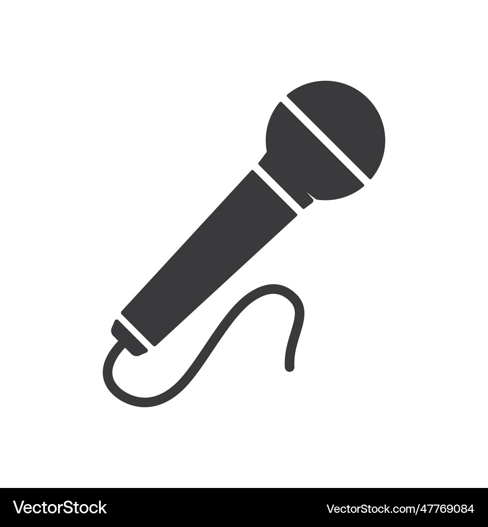Microphone icon isolated flat design Royalty Free Vector
