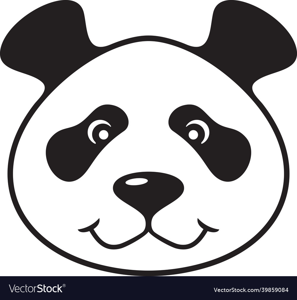 Panda bear head Royalty Free Vector Image - VectorStock