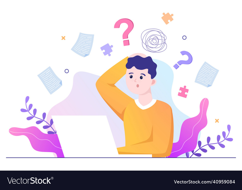 Problem and solution in business solving to look vector image Problem and solution in business solving to look