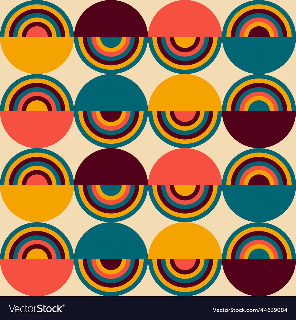 Retro groove pattern with circles in the style Vector Image Retro groove pattern with circles in the style
