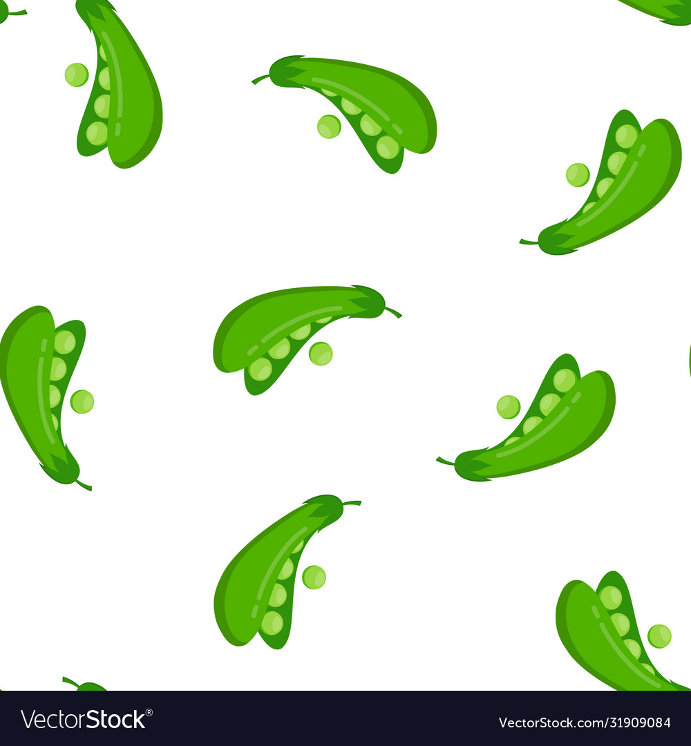 Seamless pattern with peas isolated on white