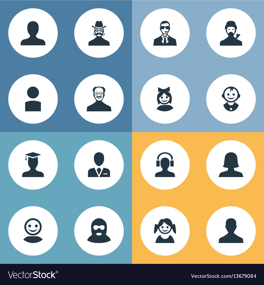Set of simple member icons