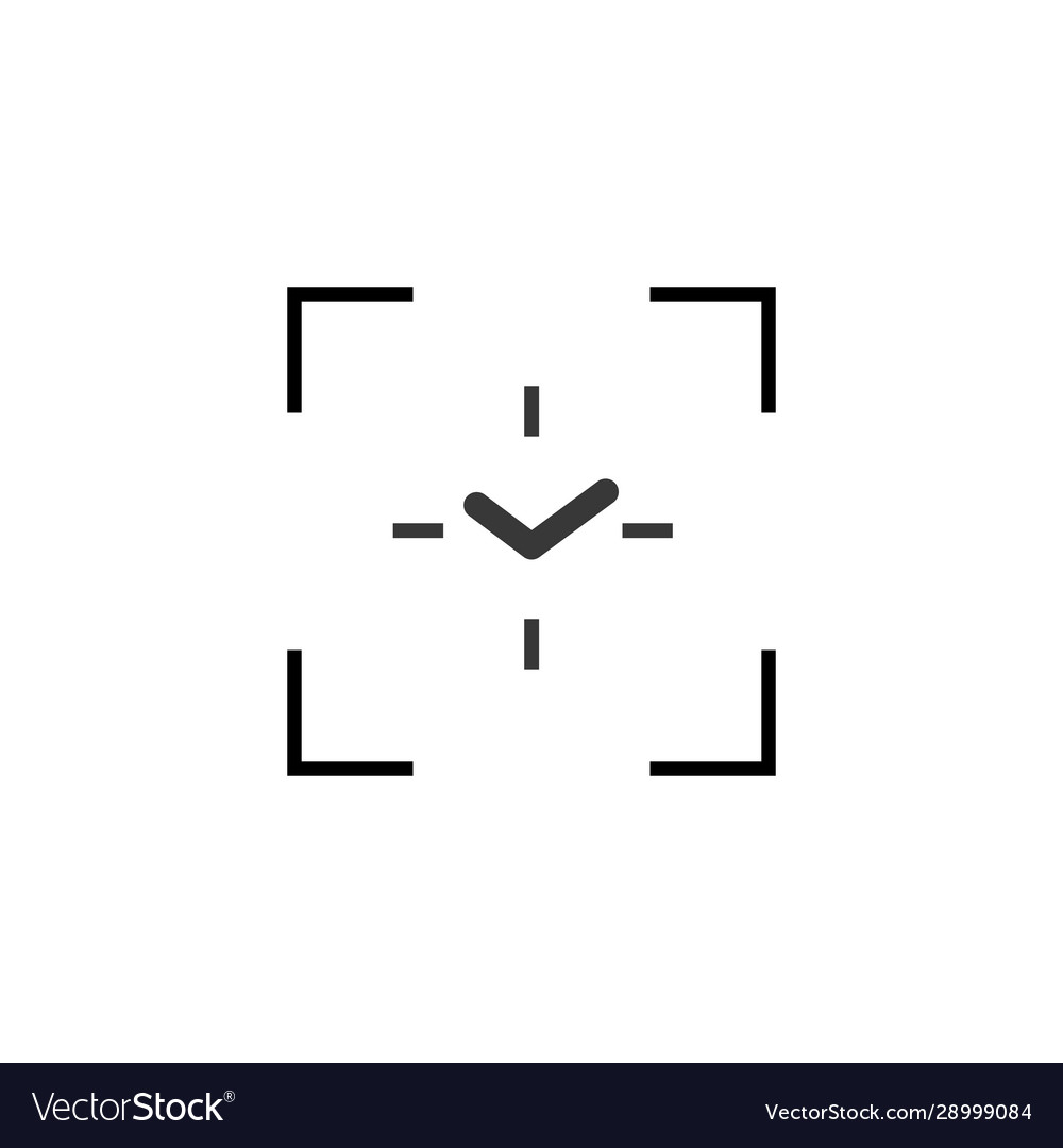 Simple clock icon object in camera Vector Image Simple clock icon object in camera
