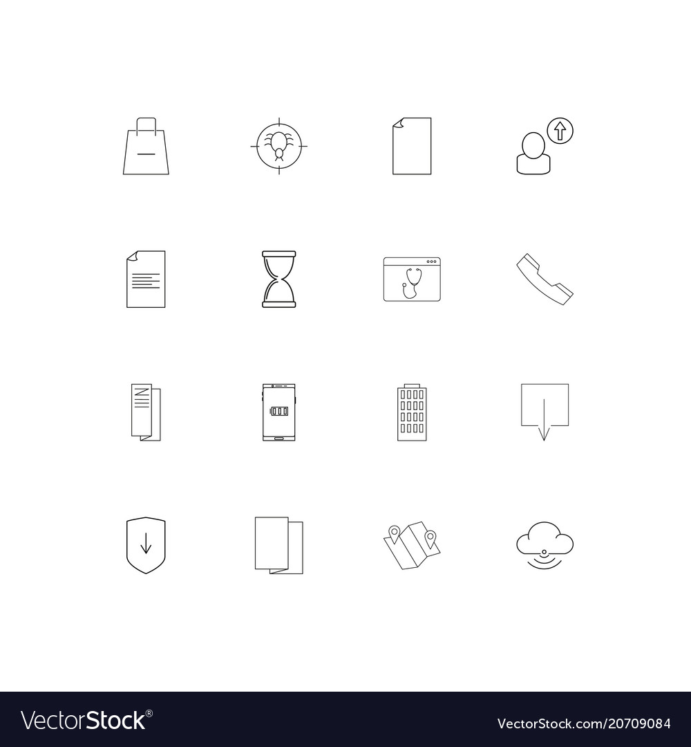 Web-Anwendungen einfache lineare Symbole gesetzt umrissen vector image Web-Anwendungen einfache lineare Symbole gesetzt umrissen