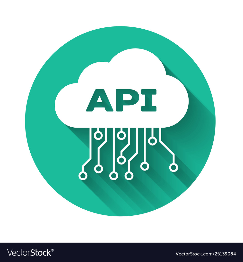 White cloud api interface icon isolated with long vector image White cloud api interface icon isolated with long