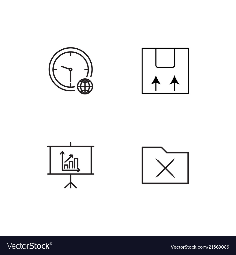 Banking linear icons set simple outline