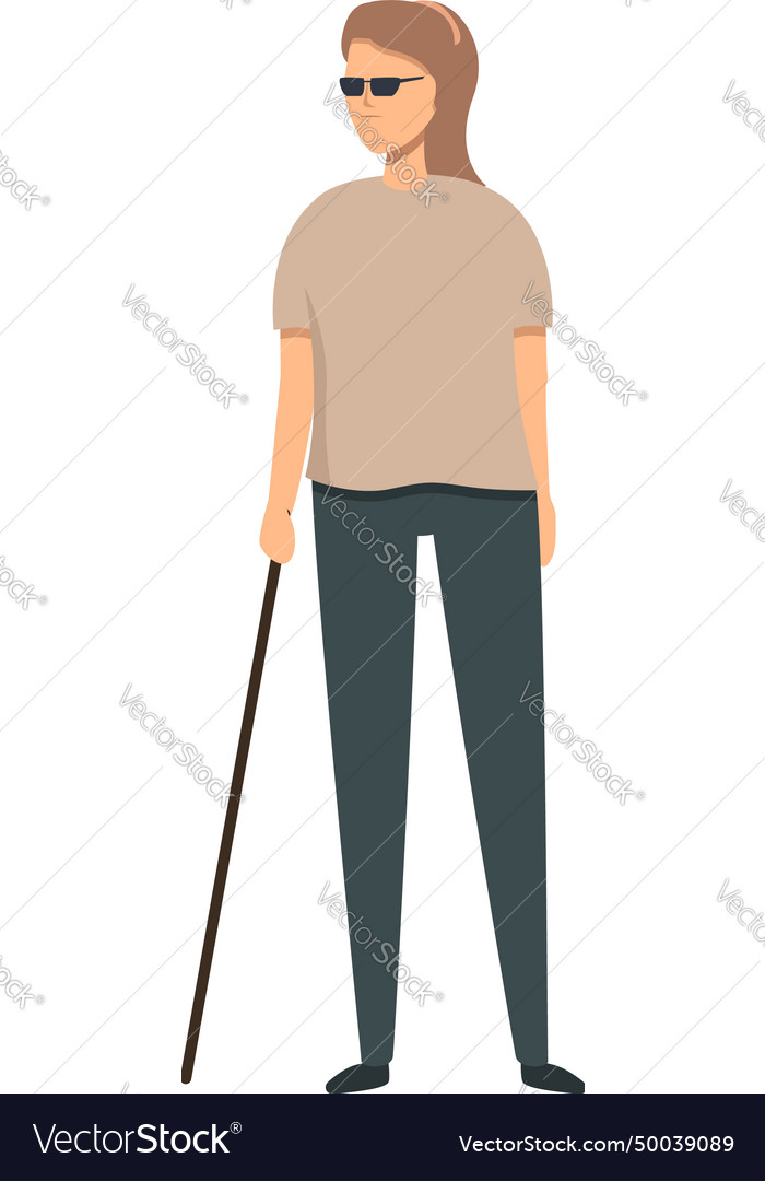 Blind girl icon cartoon people service Royalty Free Vector