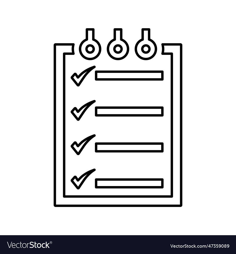 Checklist checkmark tasks icon line outline