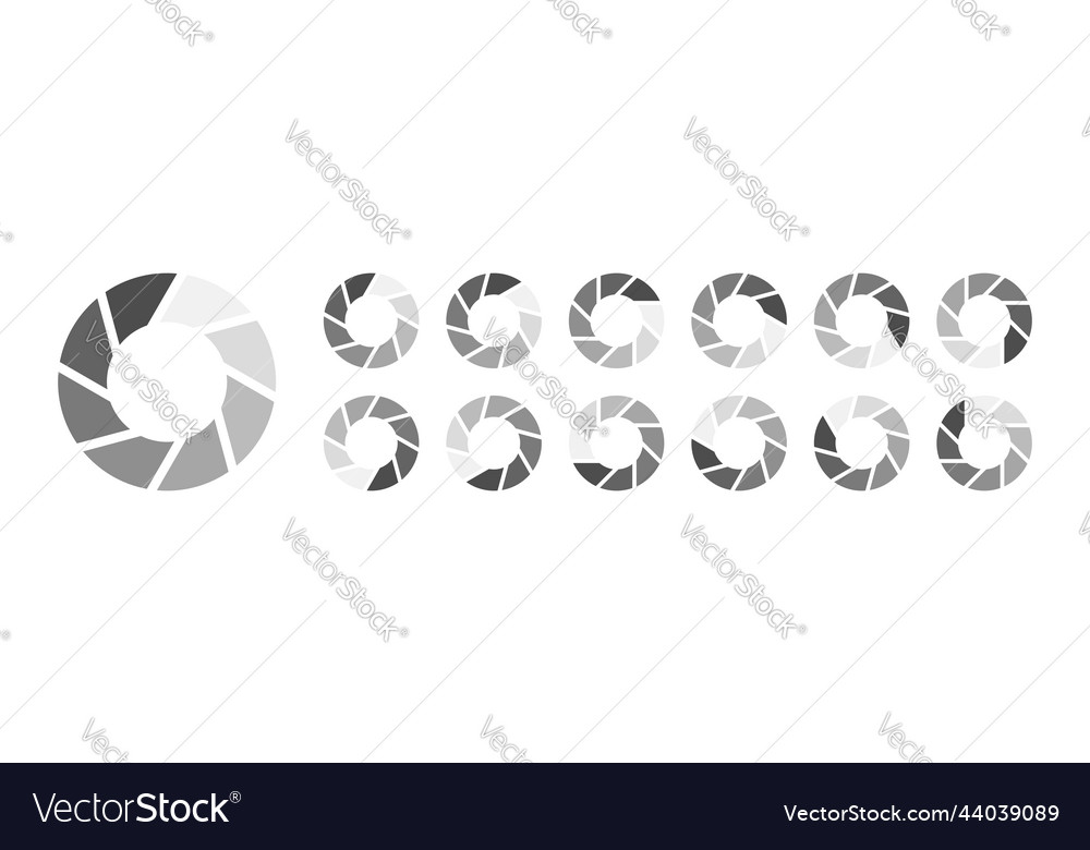 Circular loading buffering icons vector image Circular loading buffering icons