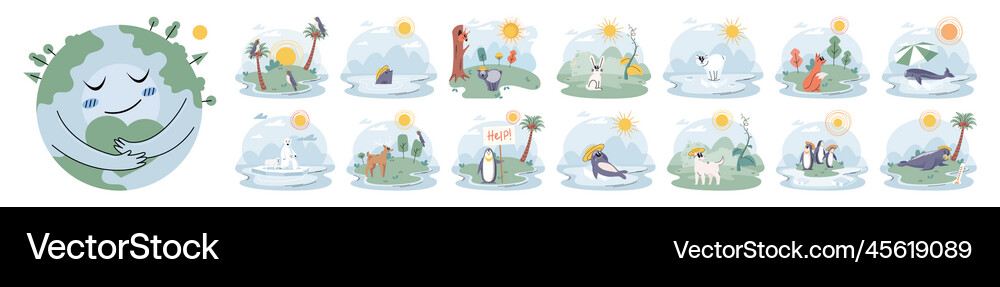 Climate change weather global greenhouse warming Vector Image