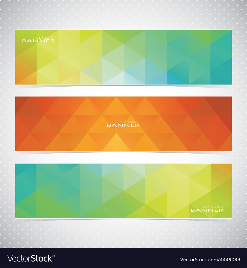 Colorful horizontal set of banners mosaic Vector Image