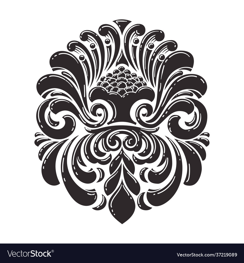 Damask central element isolated