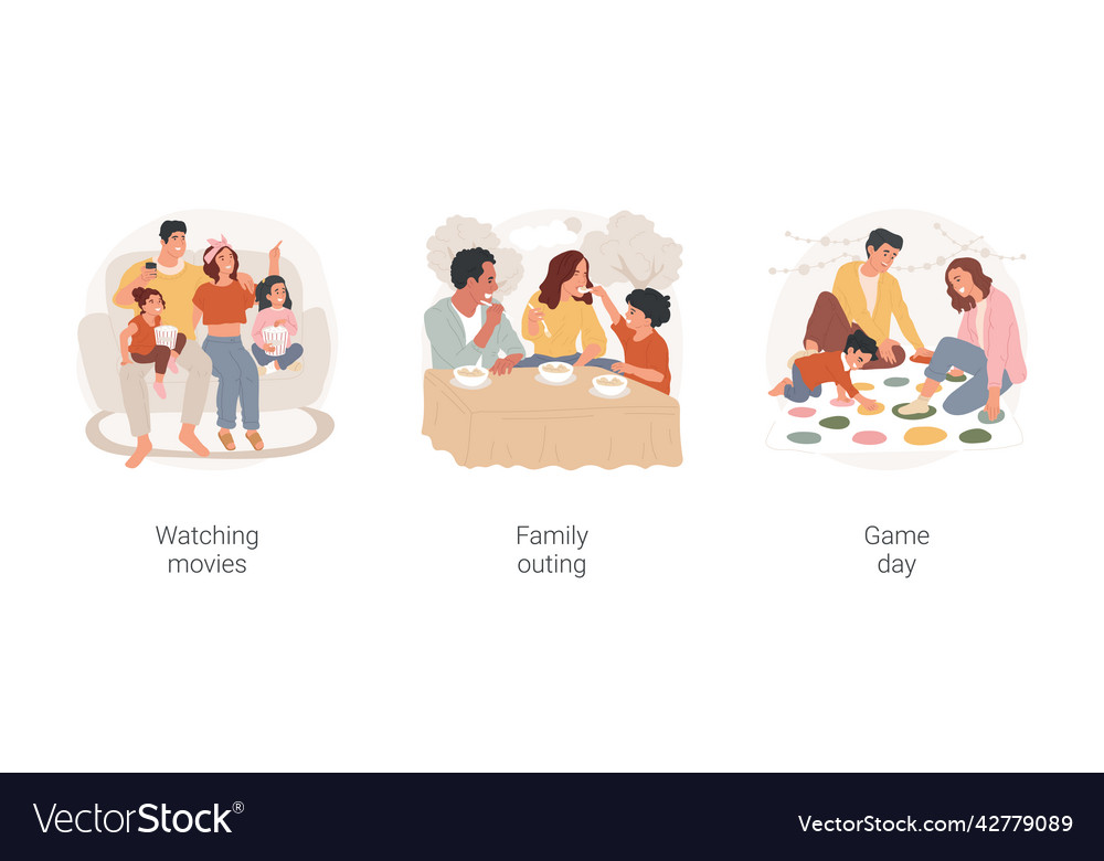 Family day isolated cartoon