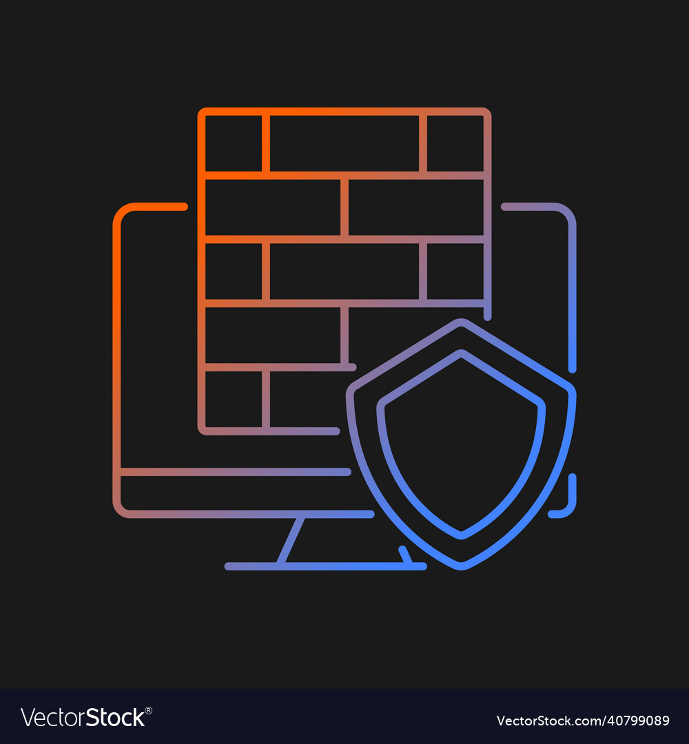 Firewall gradient icon for dark theme vector image Firewall gradient icon for dark theme