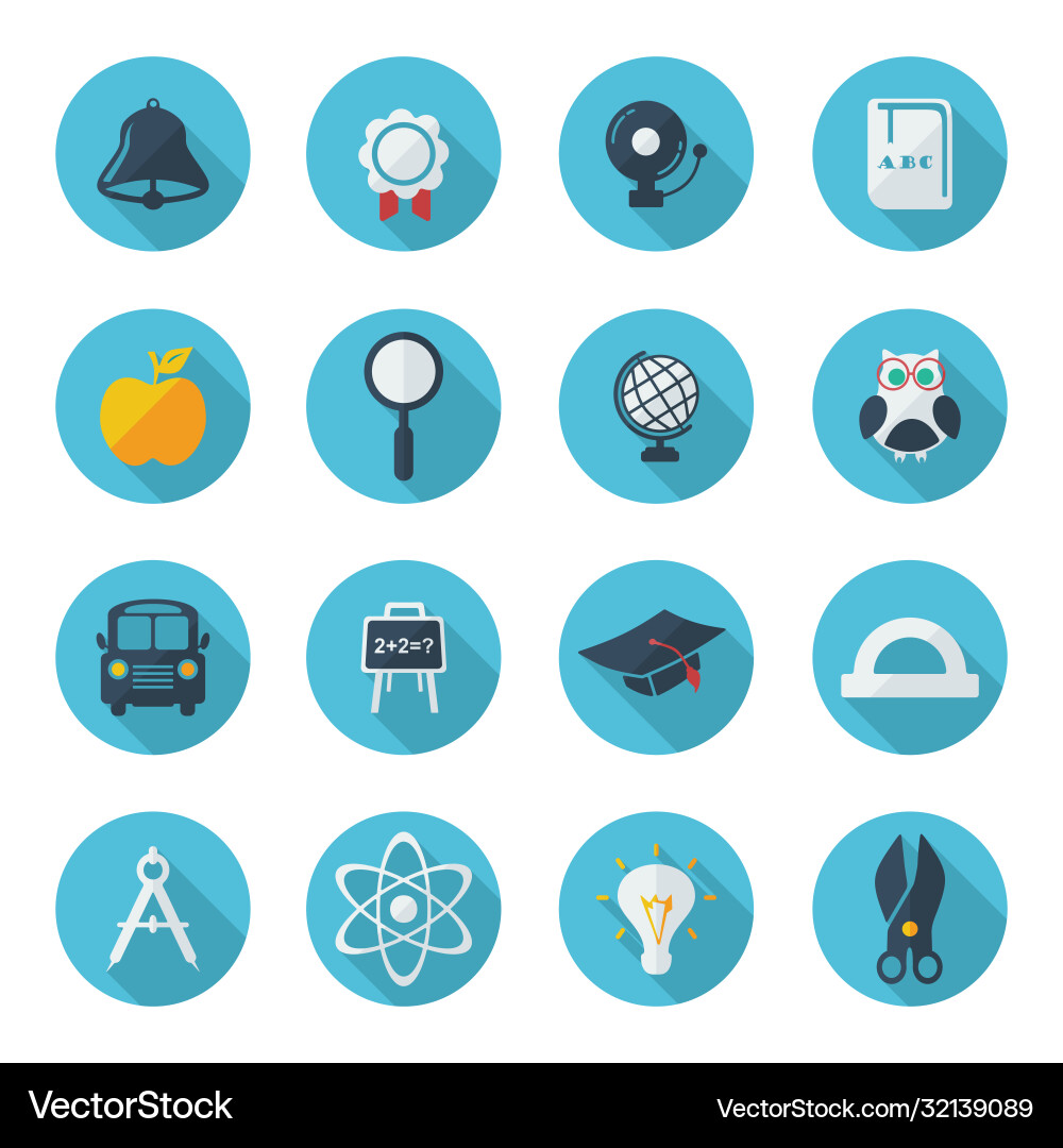 Flat concept set modern design with shadow Vector Image