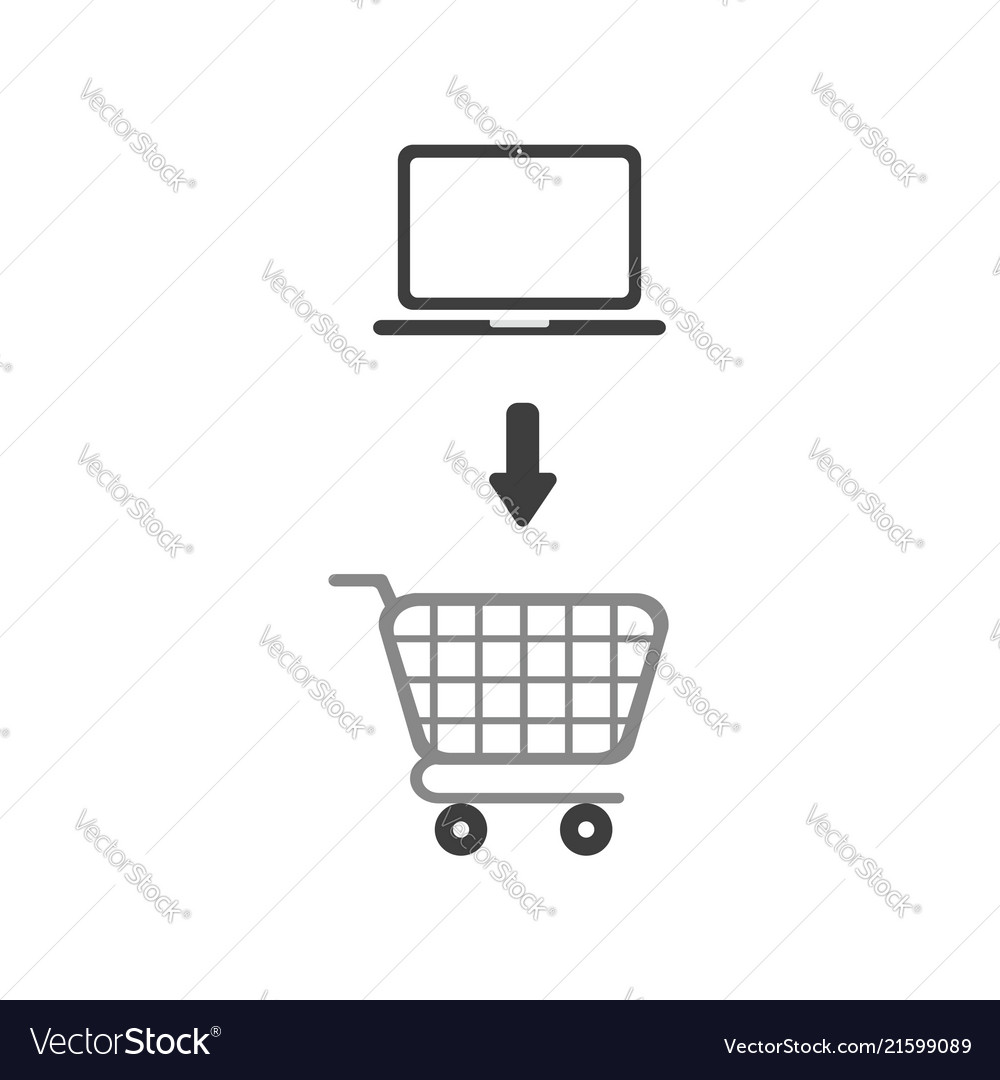 Flat design concept of laptop computer vector image Flat design concept of laptop computer