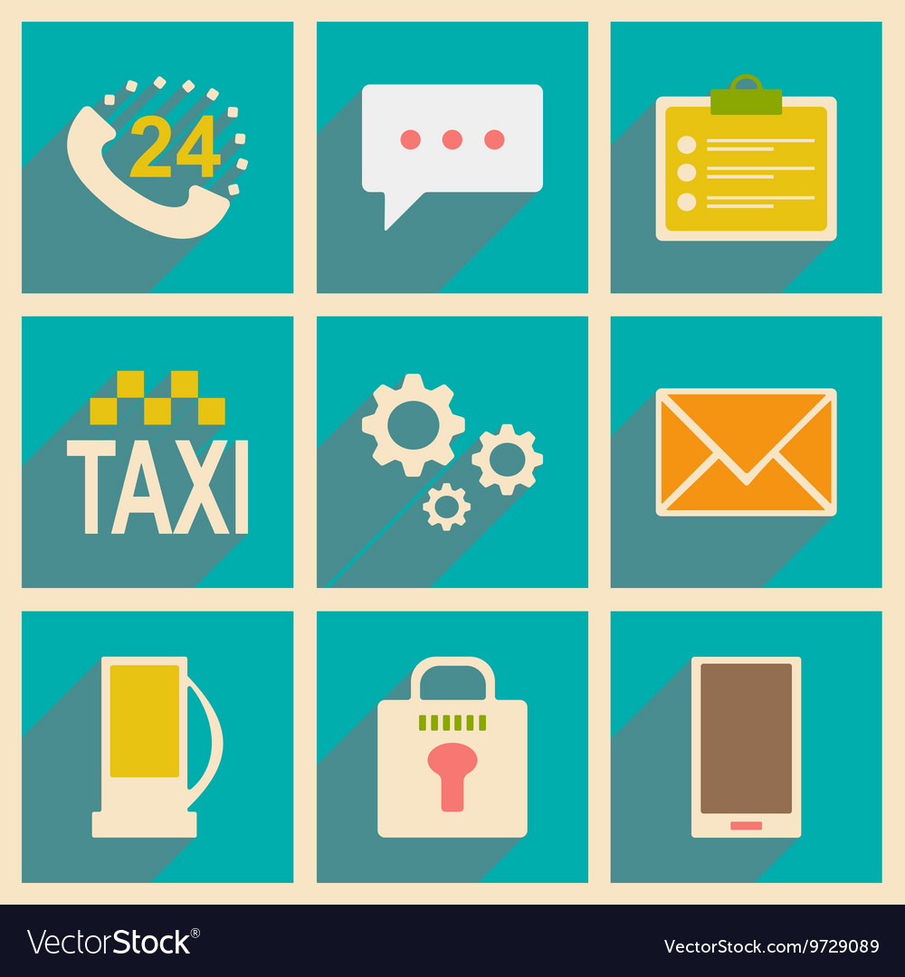 Flat with shadow concept and mobile application