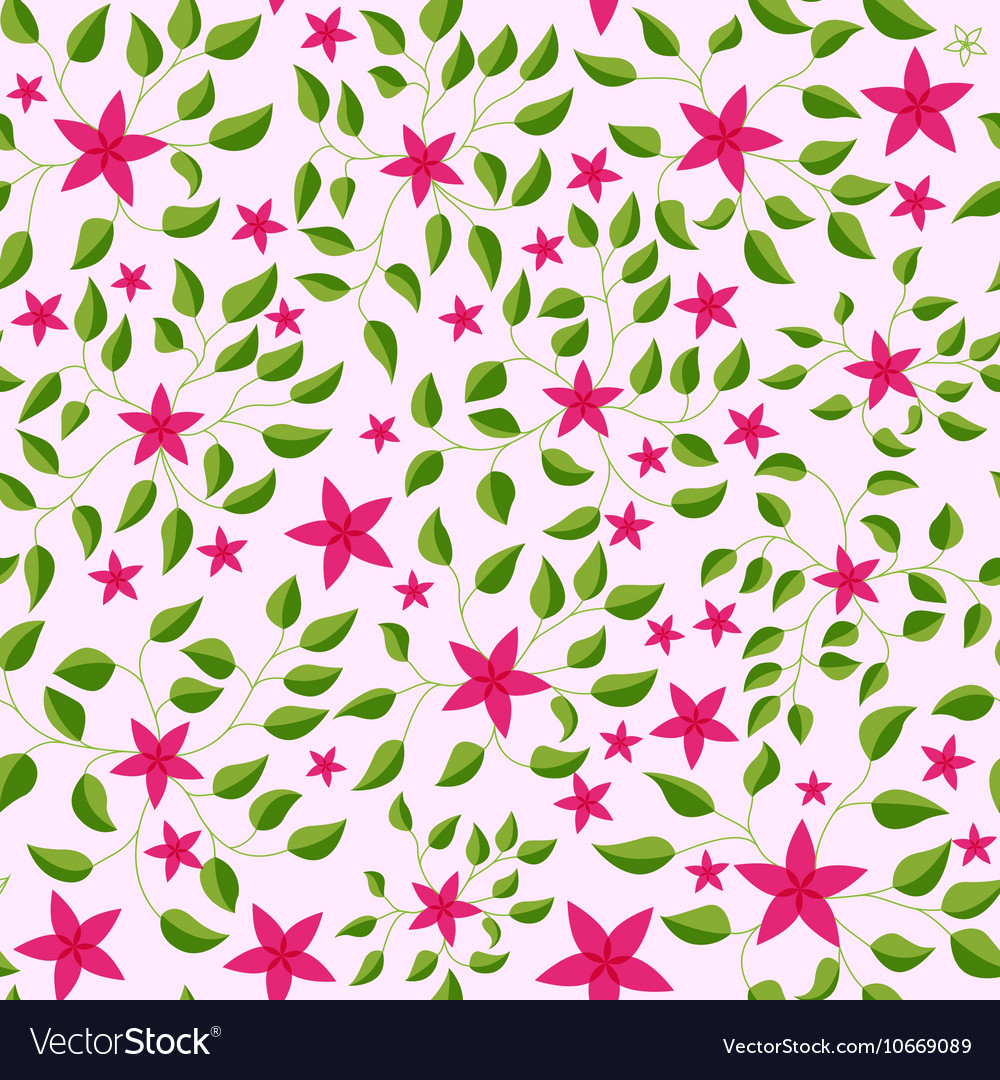 Little flowers with leaves pattern colorful