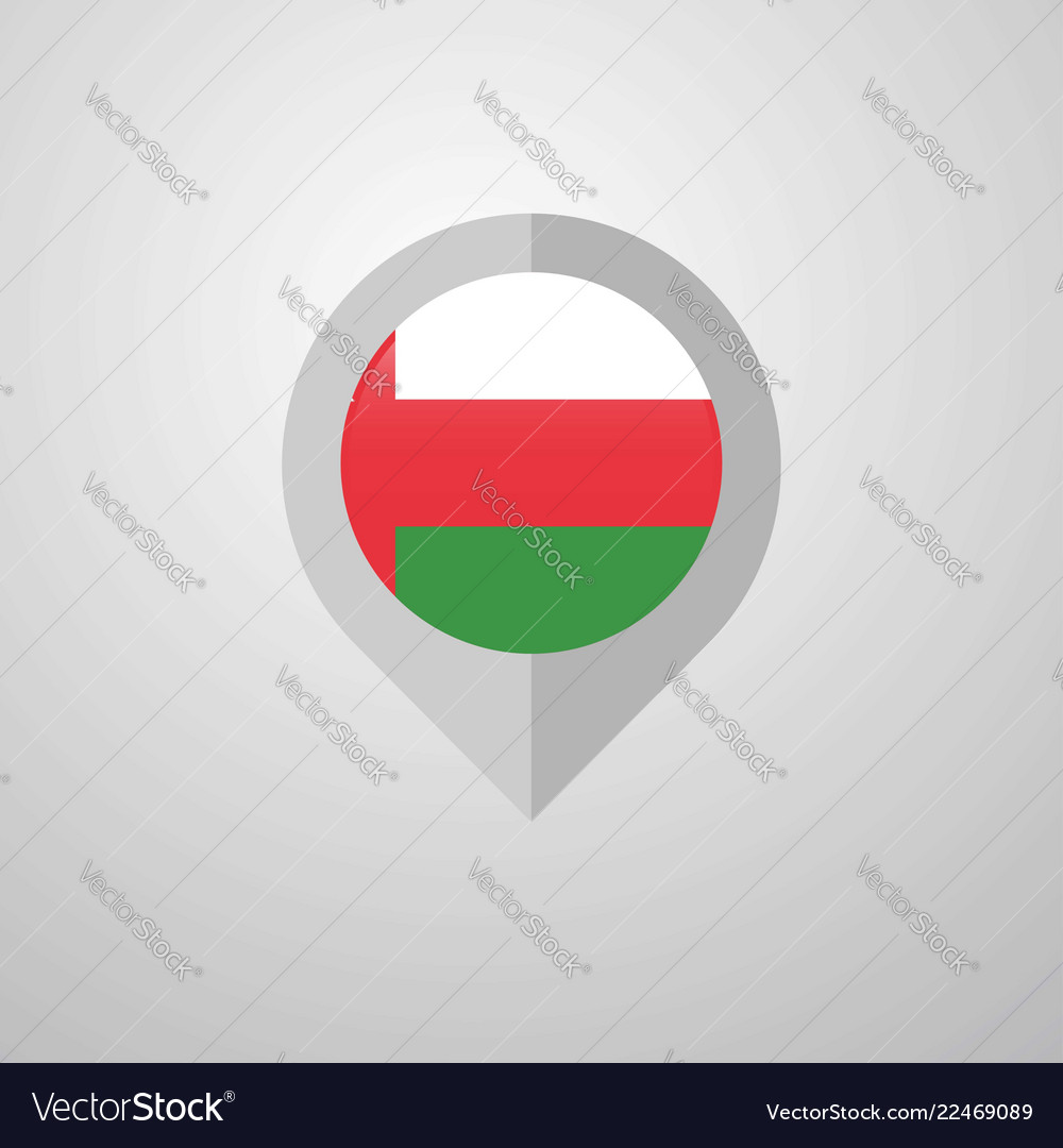 Map navigation pointer with oman flag design
