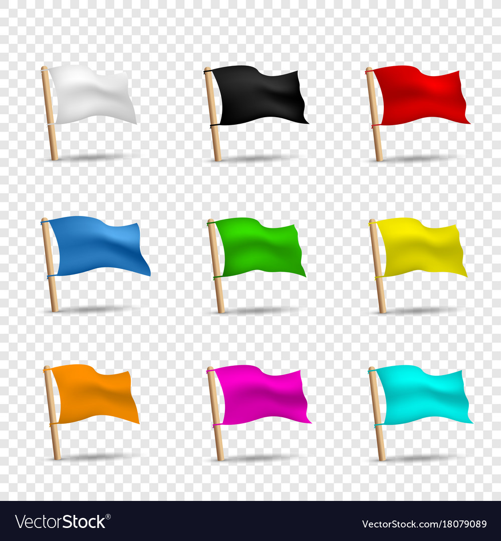 Multicolored flags icon set