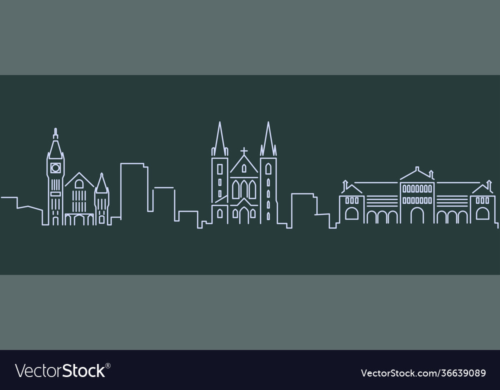 Perth Single Line Skyline Profile Royalty Free Vector Image