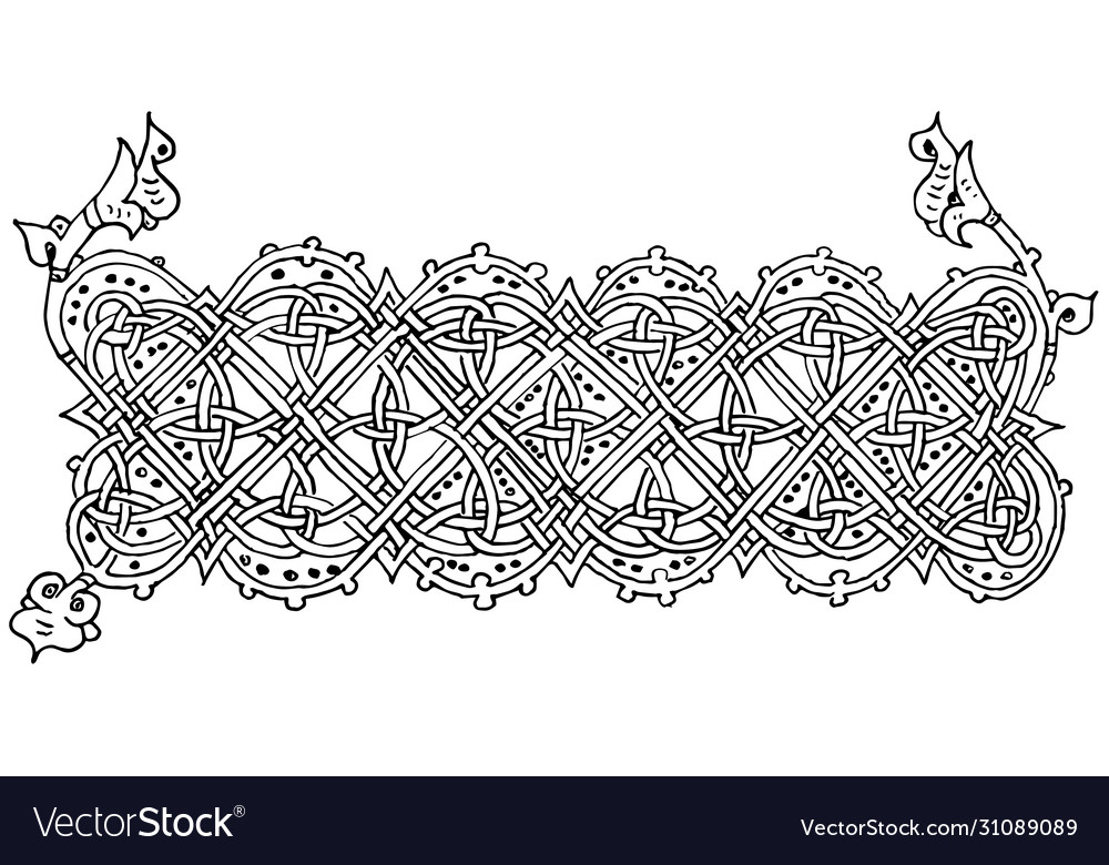 Rectangular horizontal pattern with ornamental Vector Image Rectangular horizontal pattern with ornamental