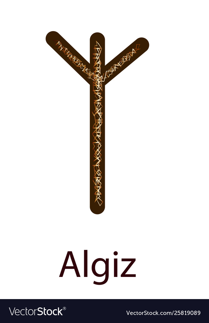 Rune algiz vertical projection scandinavian vector image Rune algiz vertical projection scandinavian