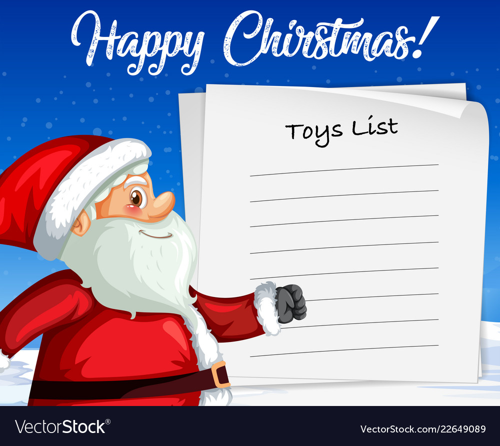 santa claus on blank paper template royalty free vector santa paper template