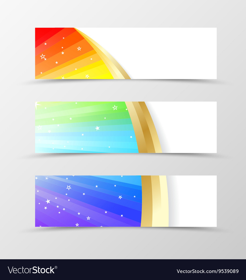 Set von Banner Regenbogen Design