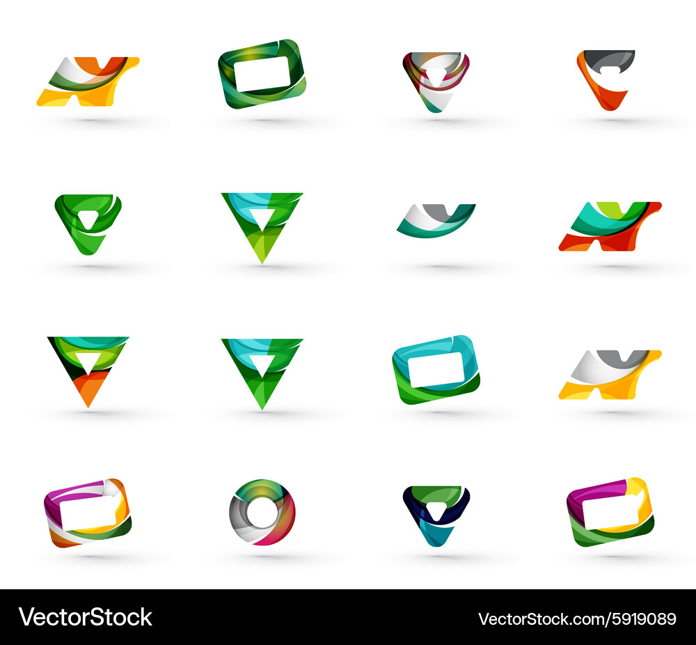 Set of various geometric icons Royalty Free Vector Image