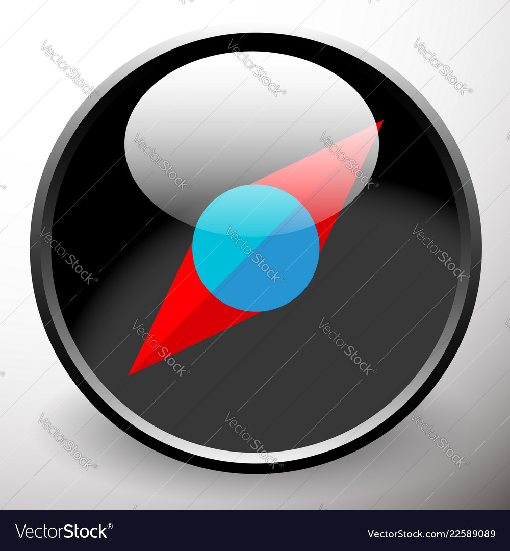 Simple compass dial icon with pointer vector image Simple compass dial icon with pointer