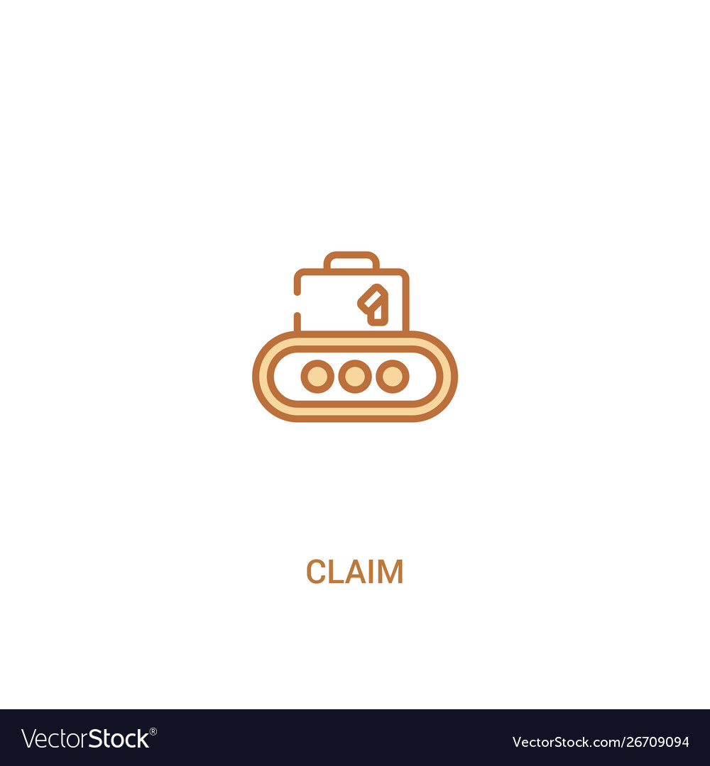 Claim concept 2 colored icon simple line element vector image Claim concept 2 colored icon simple line element