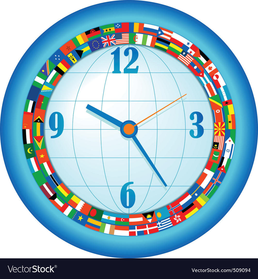 Clock with Flags - World Time