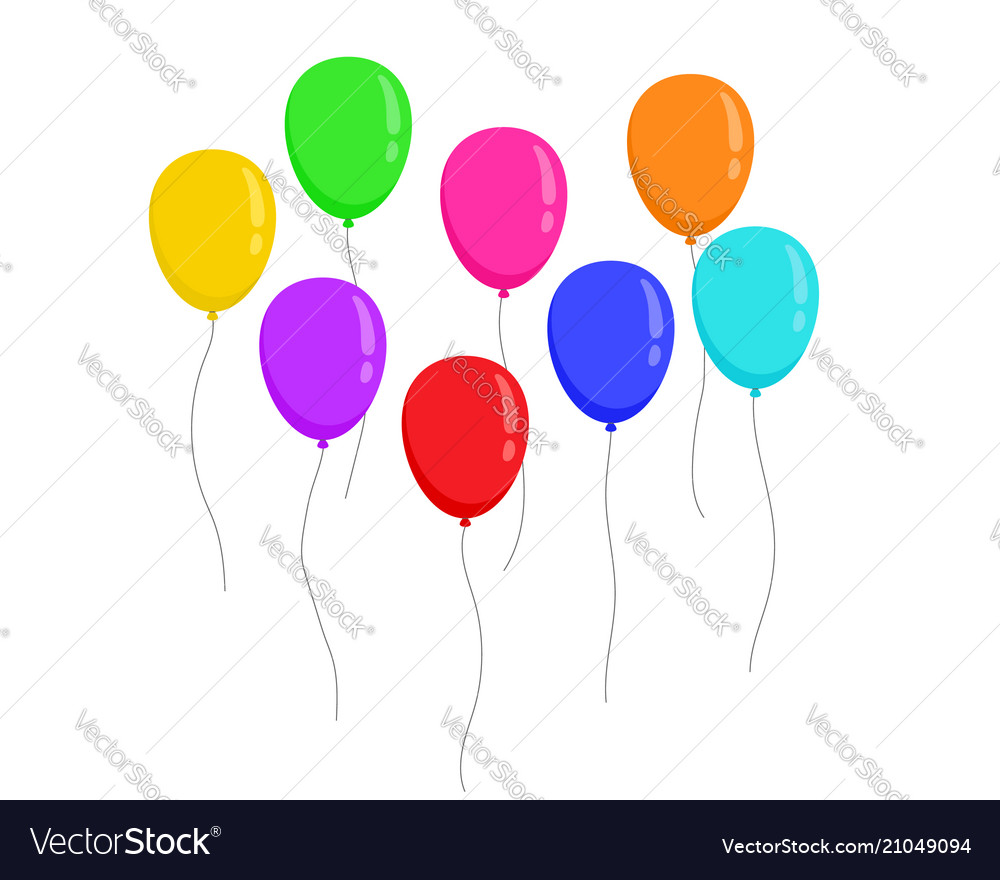 Bunte Ballons auf Weiß