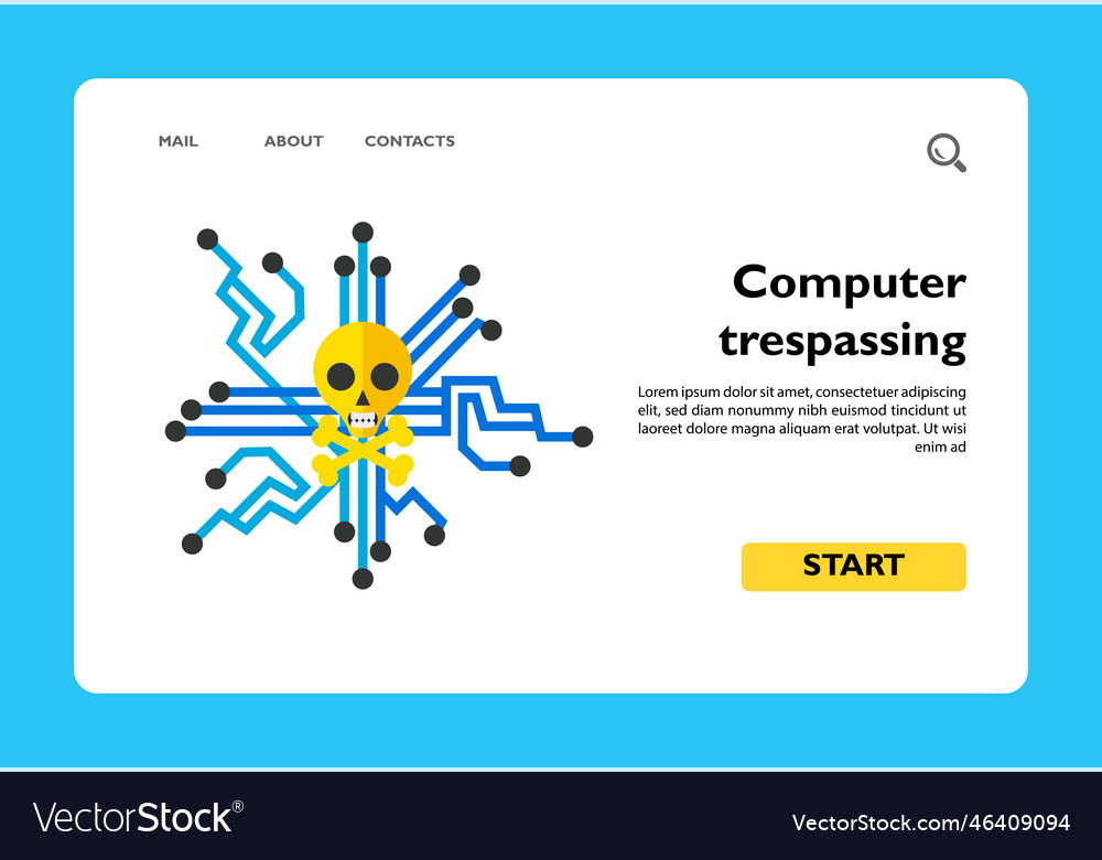Computer trespassing concept icon Royalty Free Vector Image
