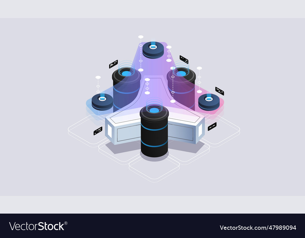 Data analysis processing big computing vector image Data analysis processing big computing