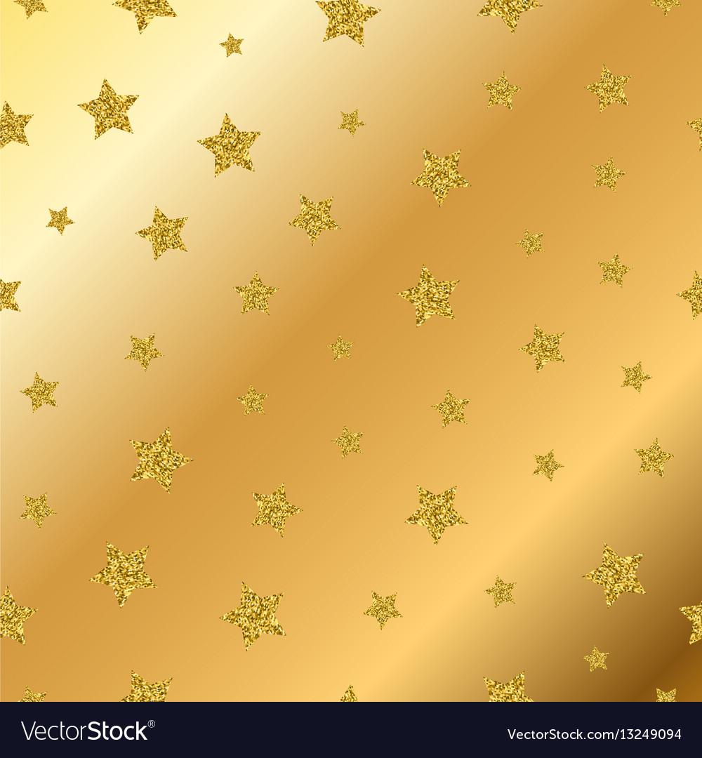 Golden glitter stars seamless pattern Royalty Free Vector