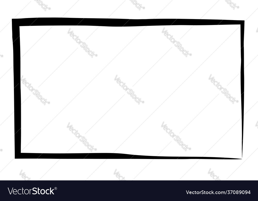 Grungy rectangular frame border plaque outline vector image Grungy rectangular frame border plaque outline