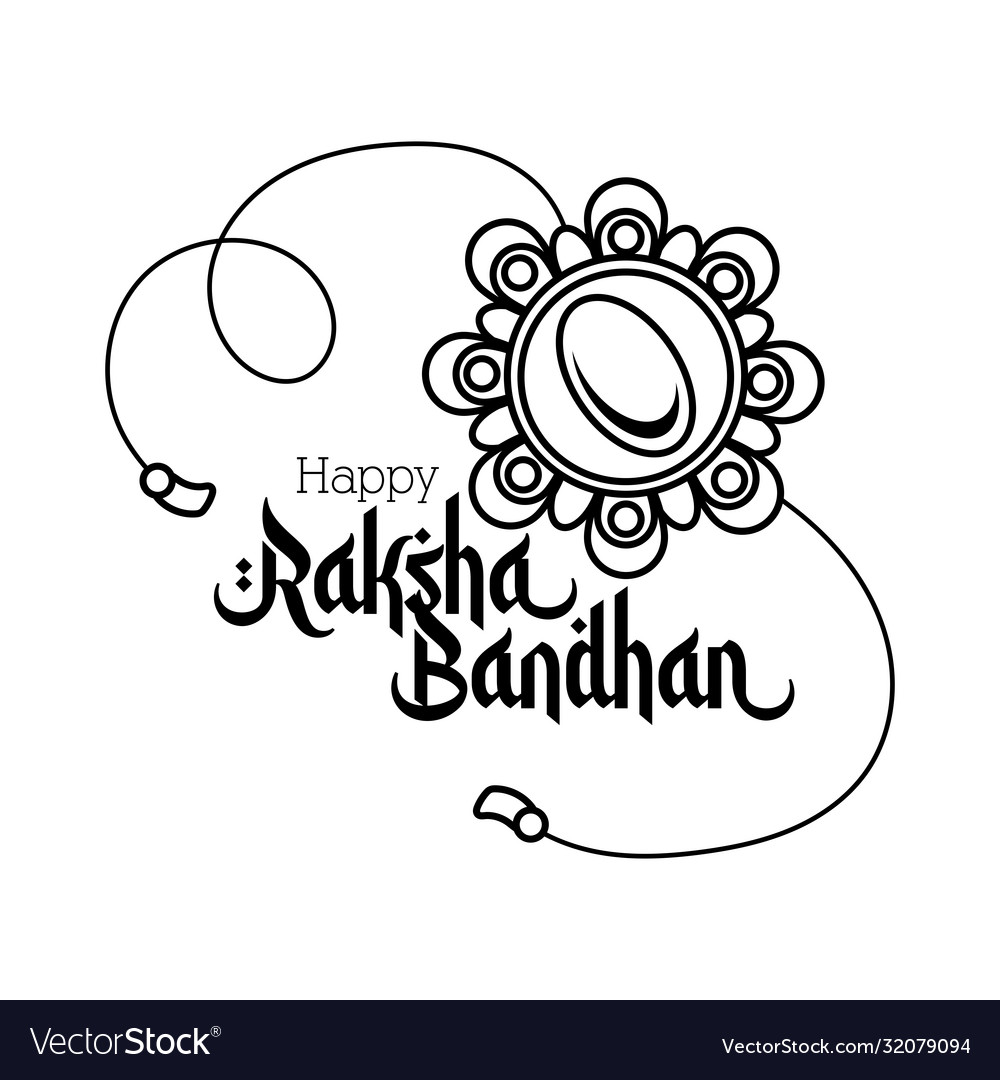 Happy raksha bandhan flower wristband accessory Vector Image