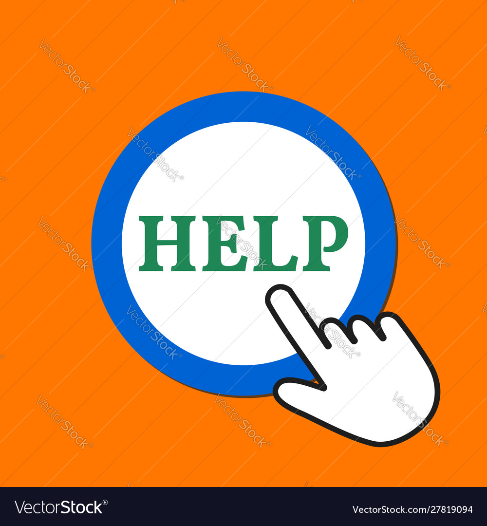 Help icon support concept hand mouse cursor