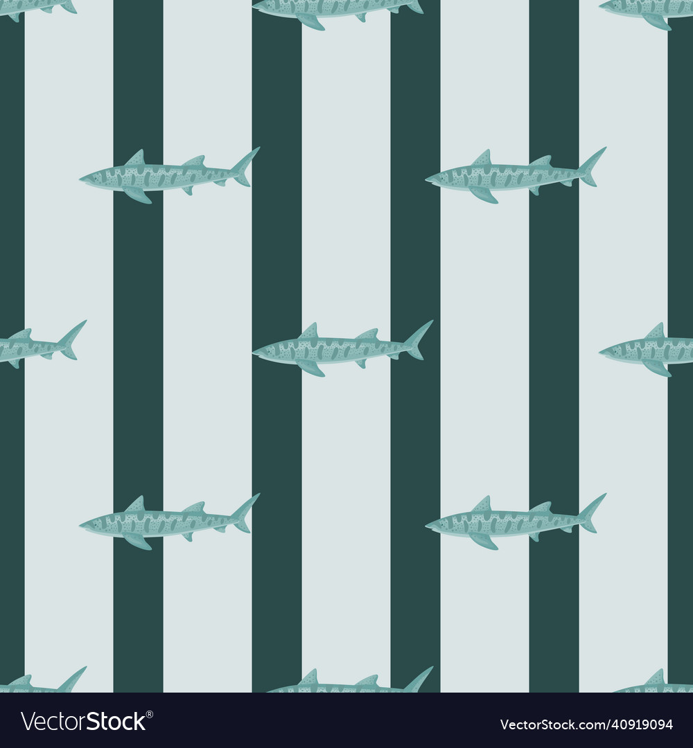 Leopard shark seamless pattern in scandinavian