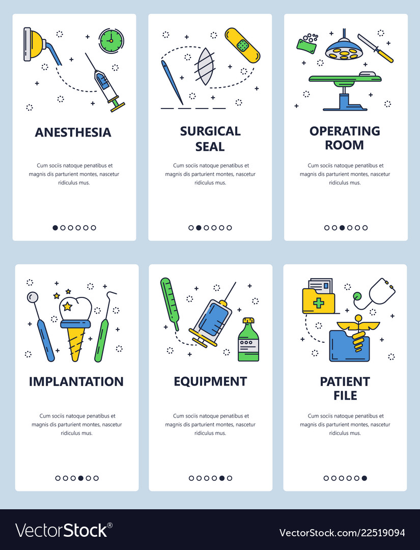 Line art web and mobile app template set