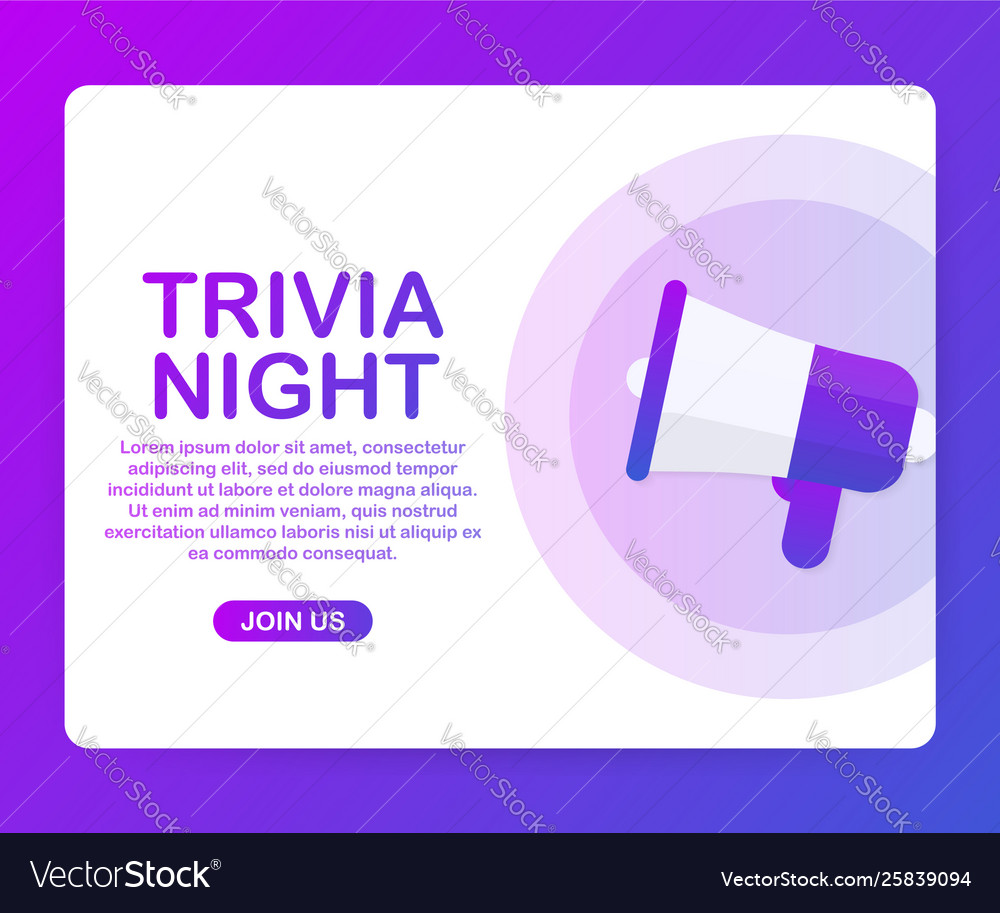 Megaphone hand business concept mit text trivia vector image Megaphone hand business concept mit text trivia