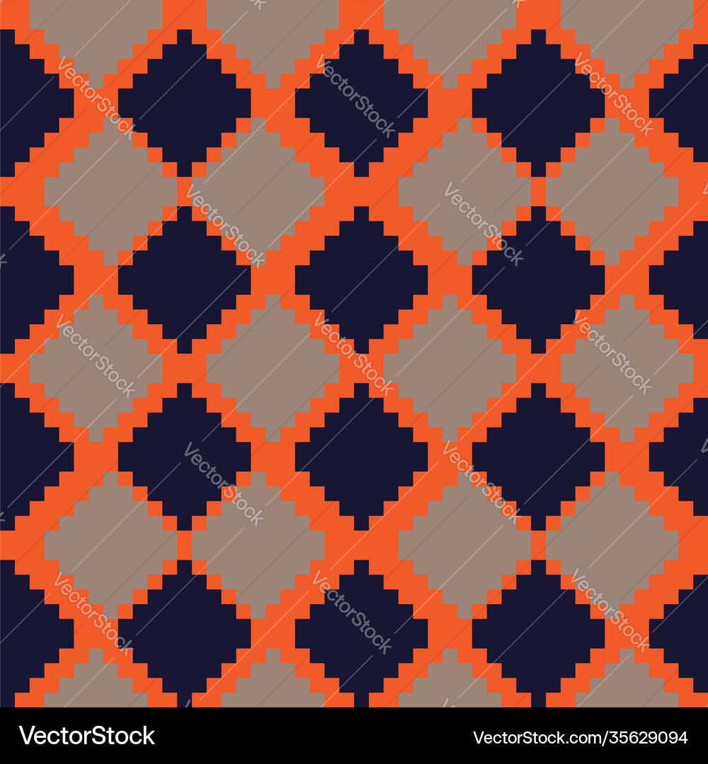 Orange argyle seamless pattern background Vector Image